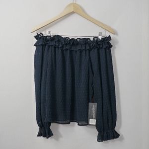 J.O.A. Blue Balloon Cold Shoulder Tunic Size XS